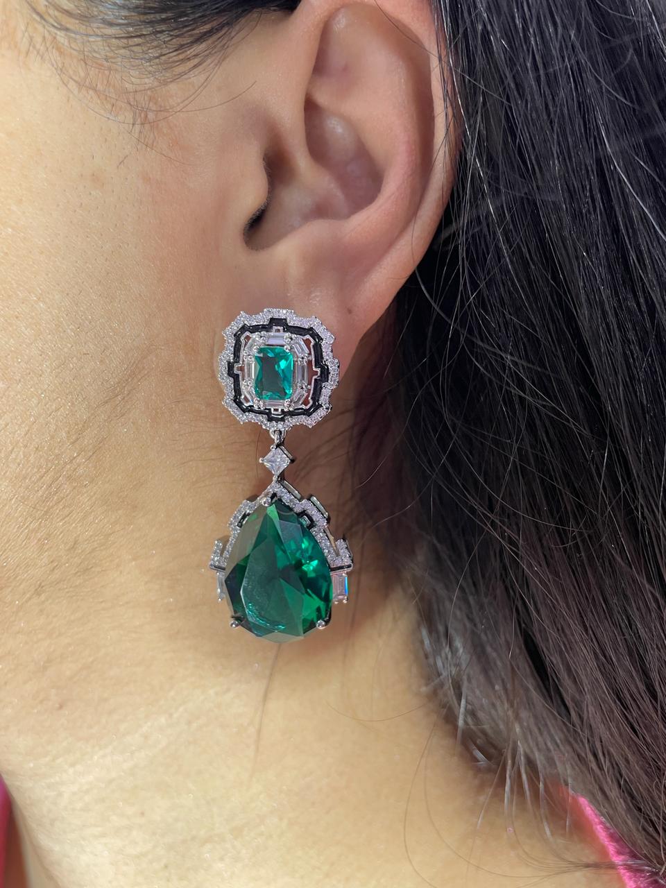 CZ CLASSY COCKTAIL EARRINGS