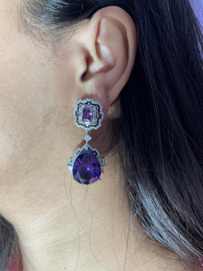 CZ CLASSY COCKTAIL EARRINGS