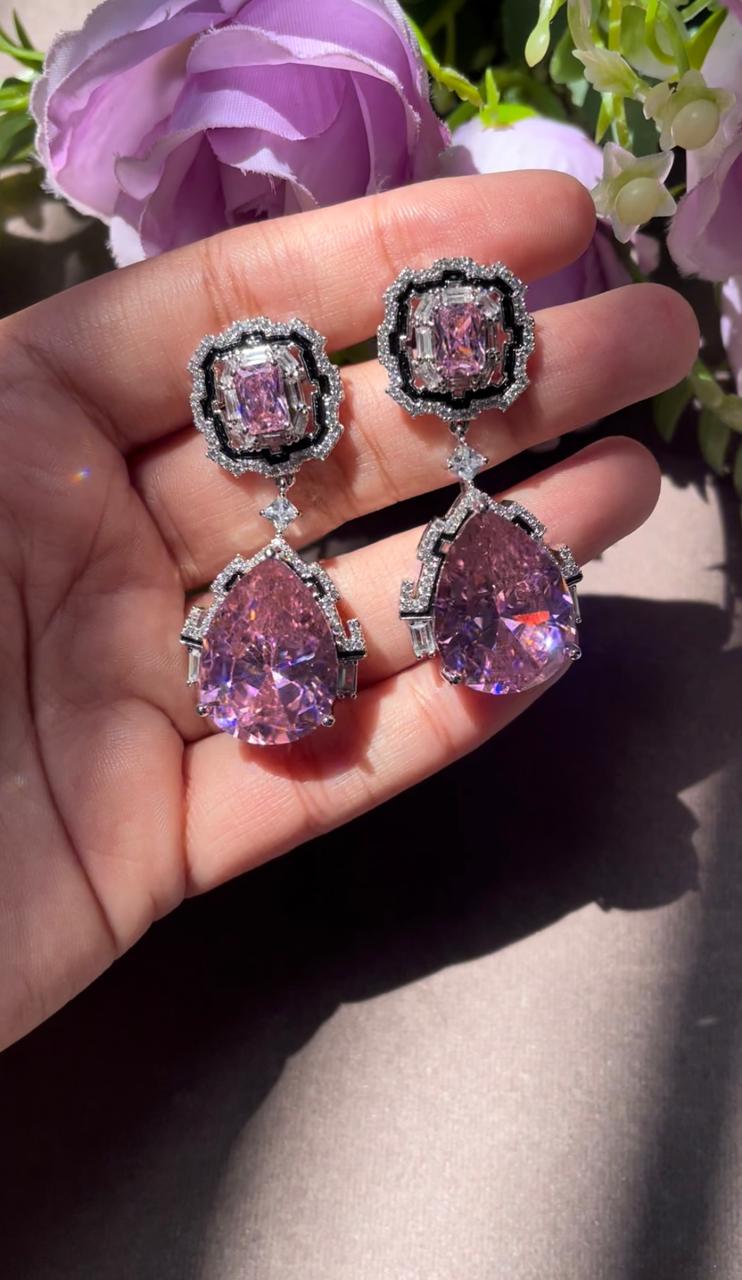 CZ CLASSY COCKTAIL EARRINGS