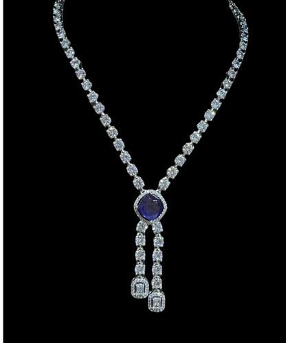 REAL LOOK DIAMOND NECKLACE WITH REAL DOUBLET STONE