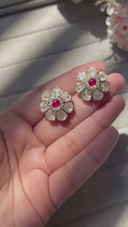 moissonite flower studs