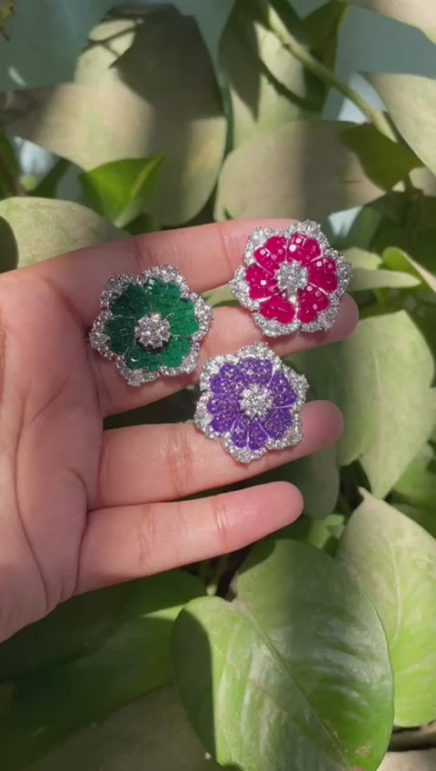 semi precious stone invisible setting