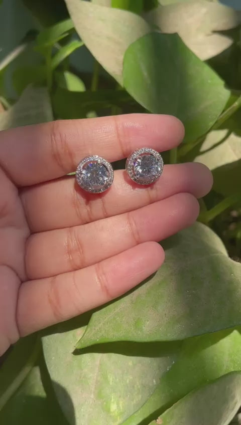 5ct solitaire diamond studs with back screw