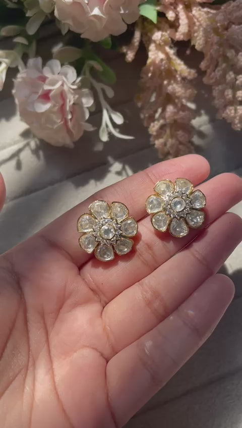 moissonite flower studs