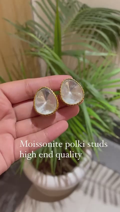 moissonite polki studs